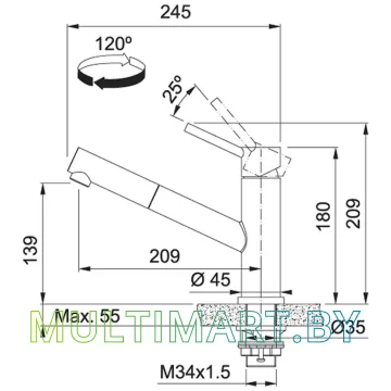 Смеситель Franke Orbit Pull Out 115.0623.059 (сахара) картинка 3